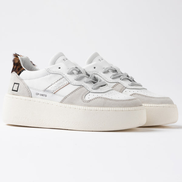 d.a.te COURT PLATFORM VINTAGE CALF WHITE-LEOPARD