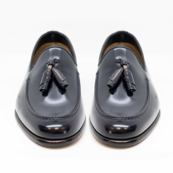 barrett mocassino con nappine in pelle spazzolata blu