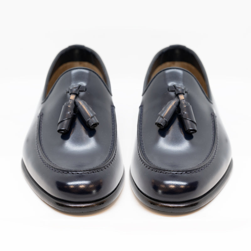 barrett mocassino con nappine in pelle spazzolata blu