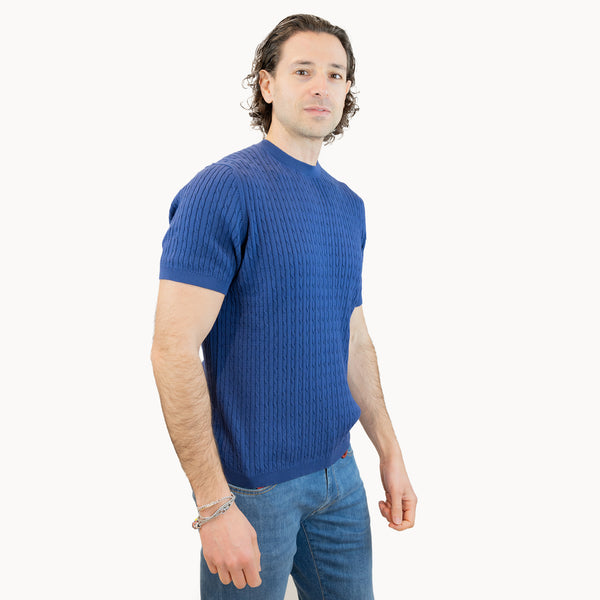 alpha studio t-shirt treccia in maglia