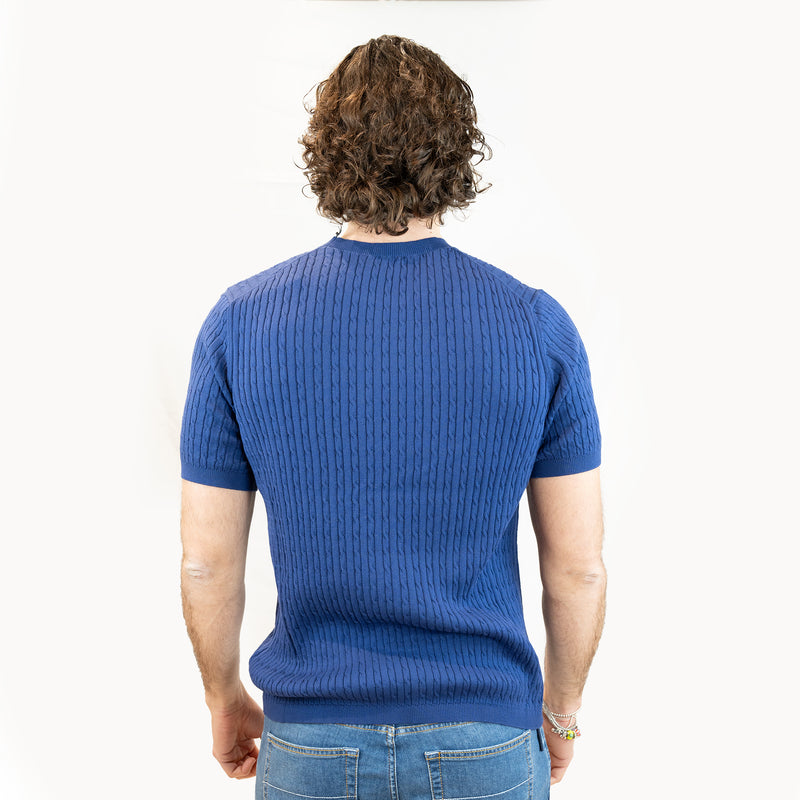 alpha studio t-shirt treccia in maglia