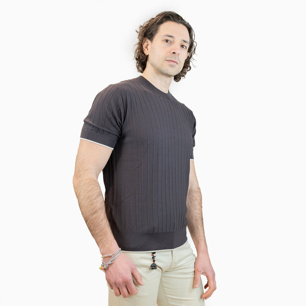 paolo pecora maglia righe in seta e cotone