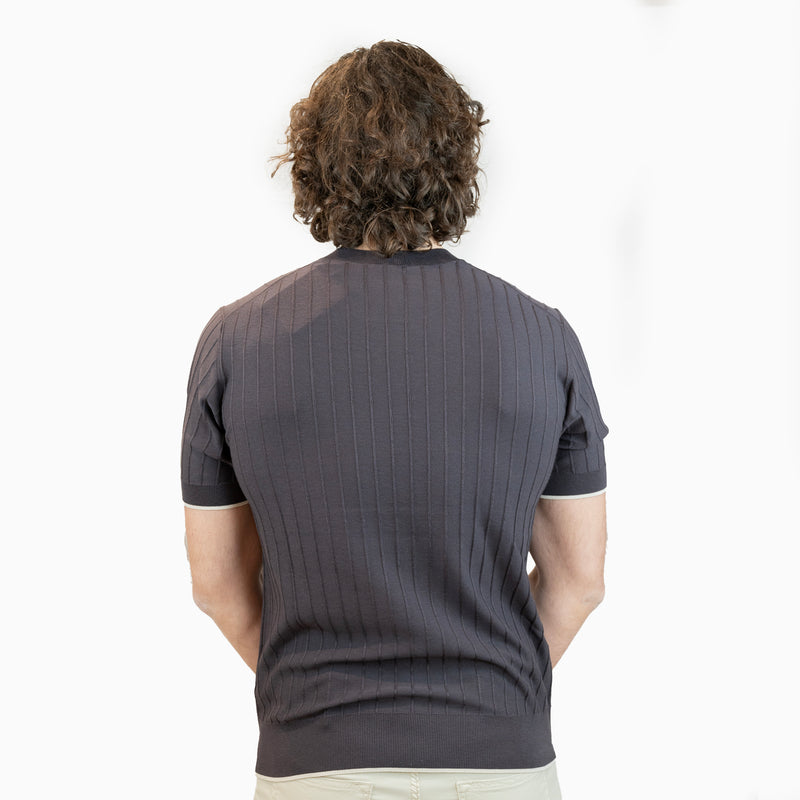 paolo pecora maglia righe in seta e cotone