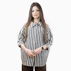 camicia seventy a righe marronE