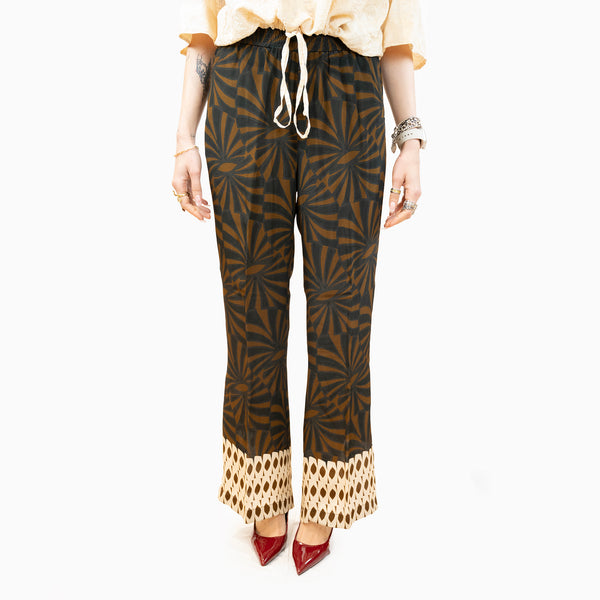 pantalone seventy in crêpe a fantasia
