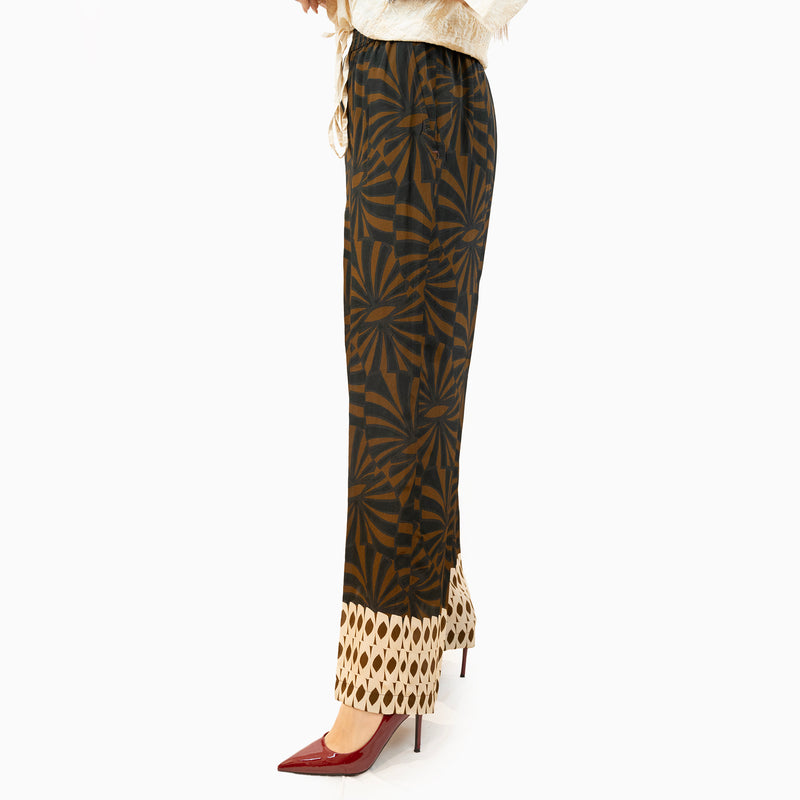 pantalone seventy in crêpe a fantasia