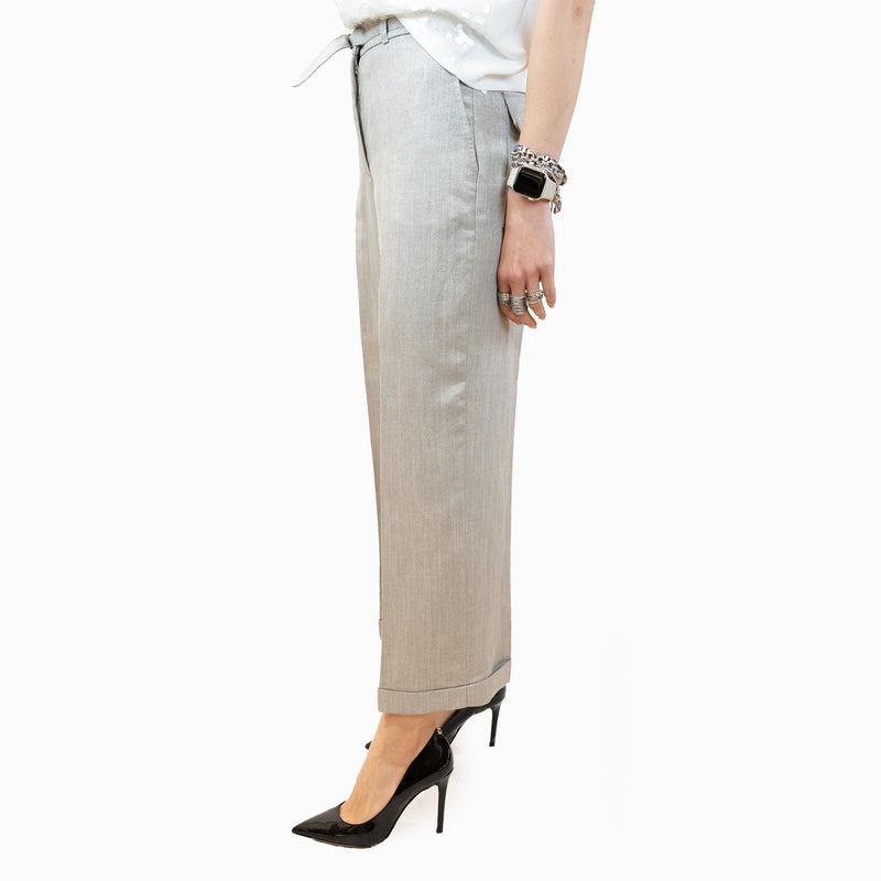 seventy pantalone misto lino lurex