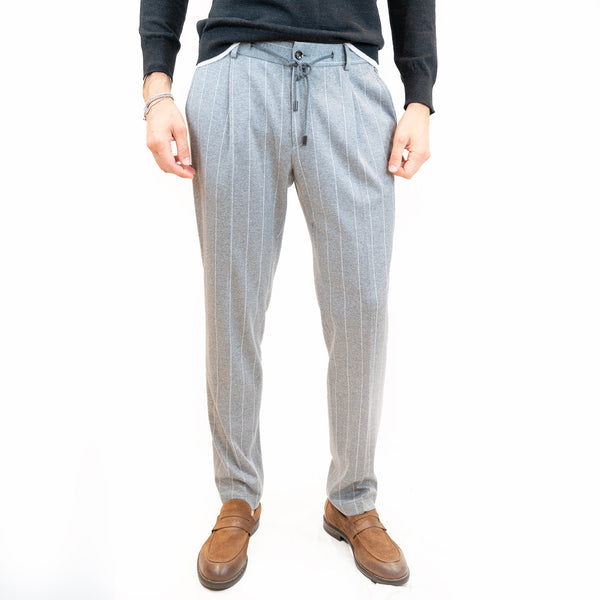 pantalone luigi bianchi con pince