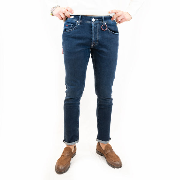 jeans tramrossa modello leonardo buttons b039 dark blu 0558