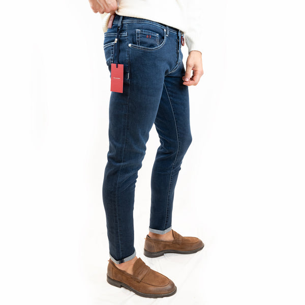 jeans tramrossa modello leonardo buttons b039 dark blu 0558