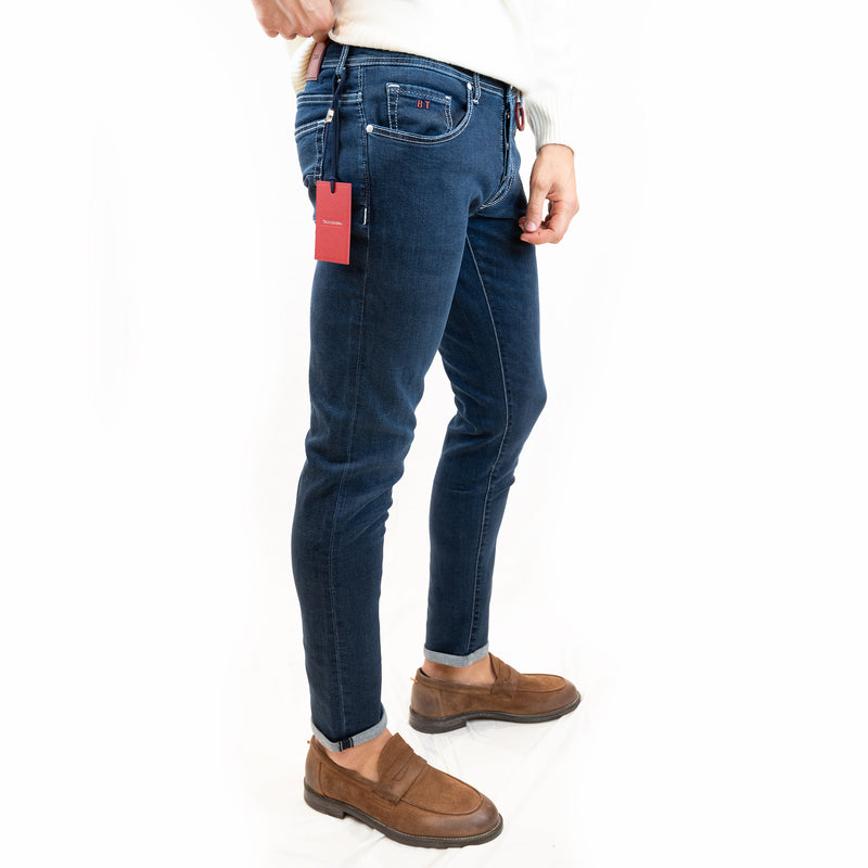 jeans tramrossa modello leonardo buttons b039 dark blu 0558