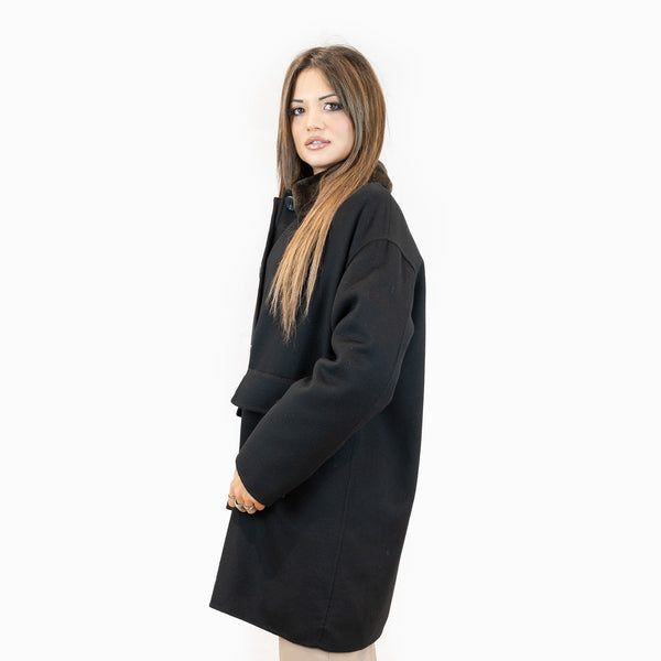 cappotto gimo's con collo in pelliccia