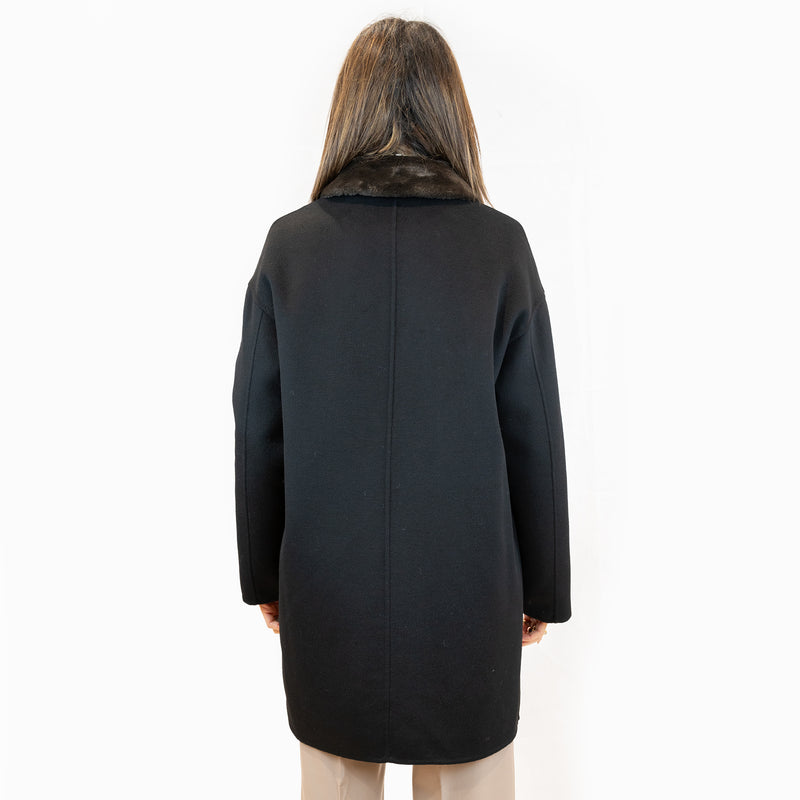 cappotto gimo's con collo in pelliccia